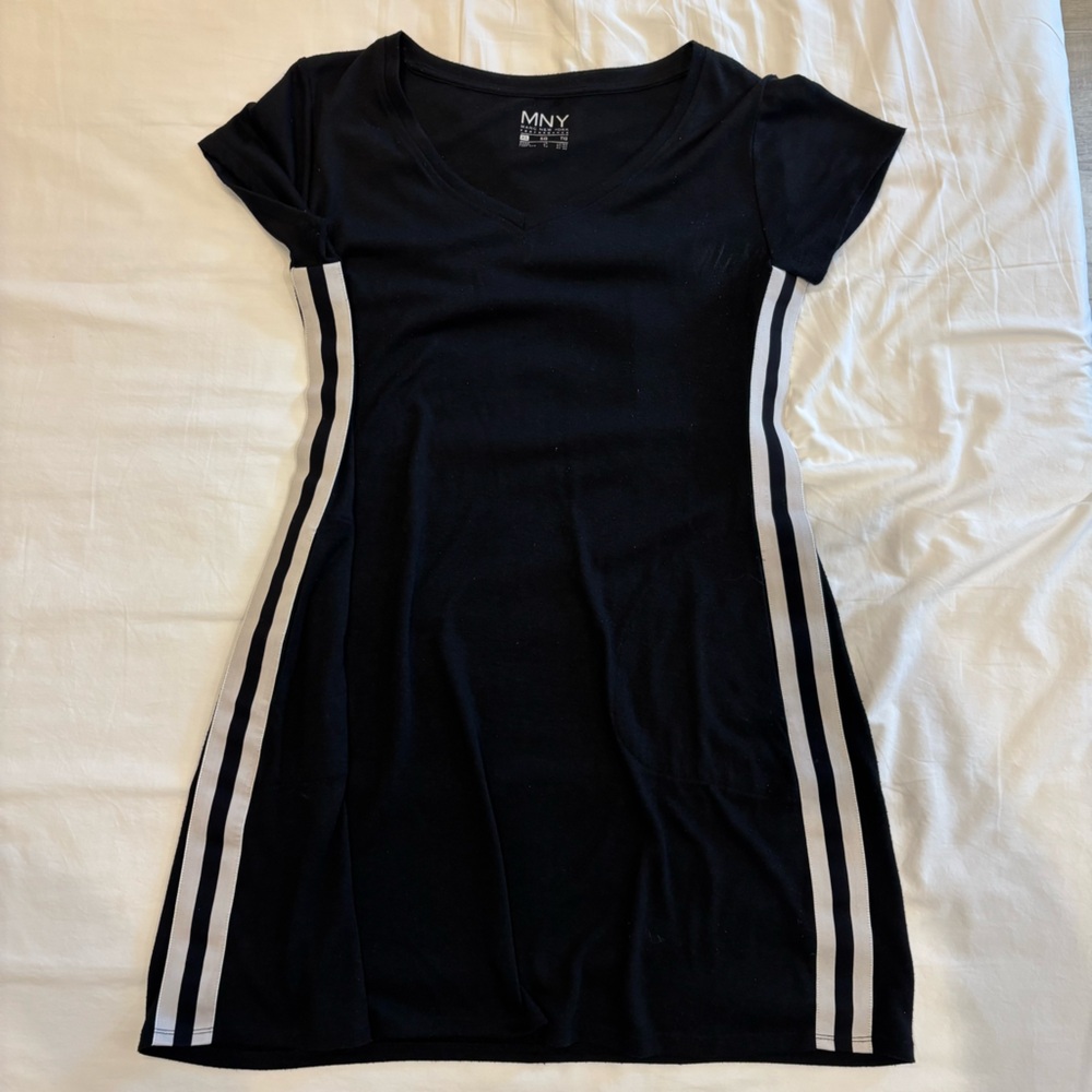 Black Dress with White Stripes